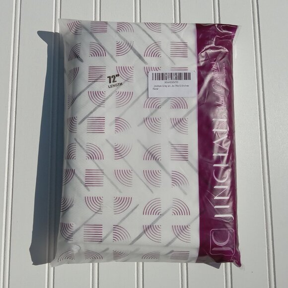 JINCHAN Shower Curtain 70 x 71.5 Inky Herringbone Chevron Zig Zag White Black - Picture 14 of 16